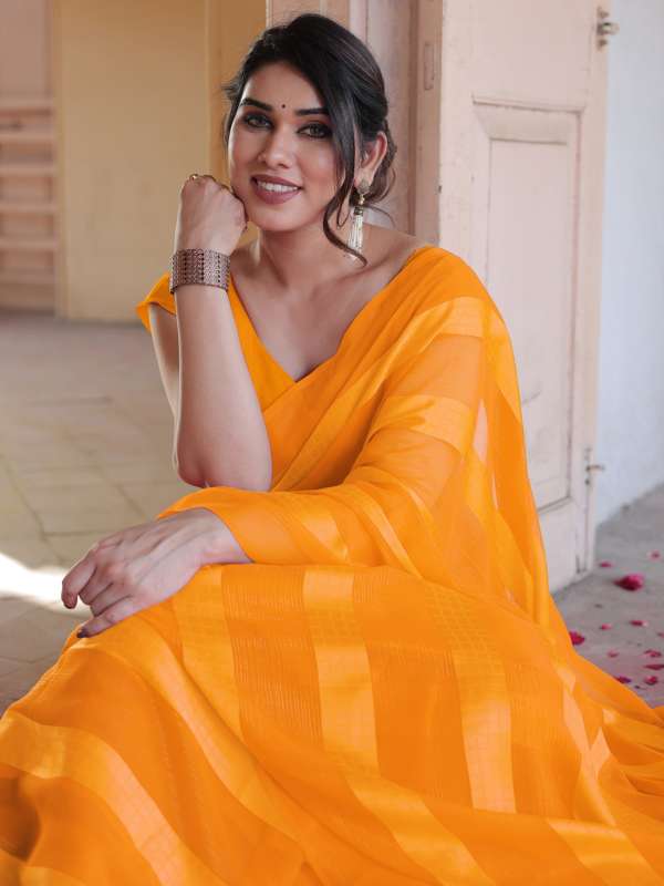 Yellow Fashion Sarees Buy Yellow Saree Online in India Myntra