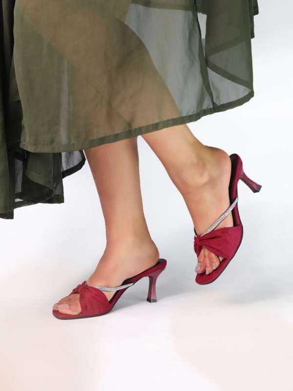 Maroon mid heels discount