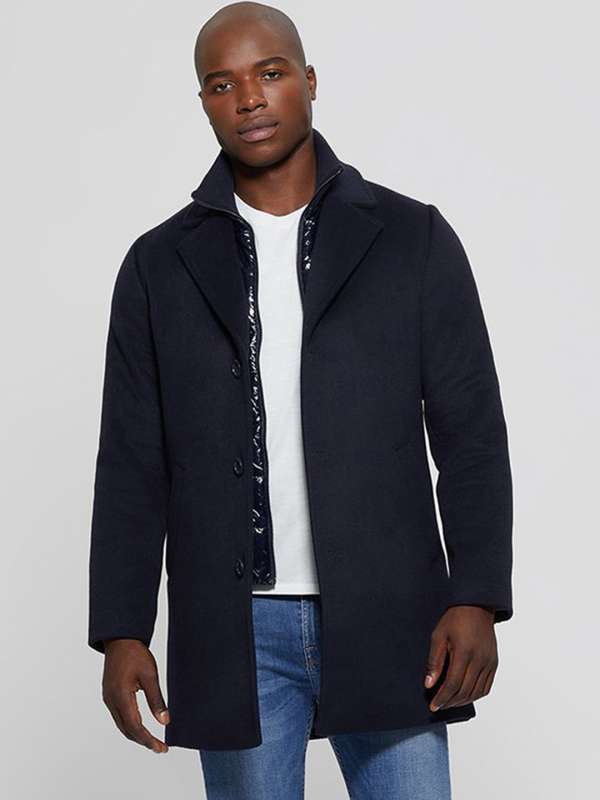 Guess navy blue coat store