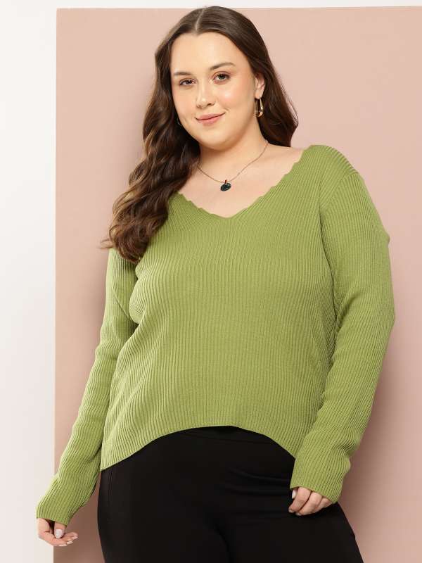 Plus size lime green sweater on sale
