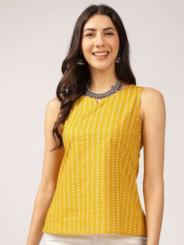 Myntra yellow top sales