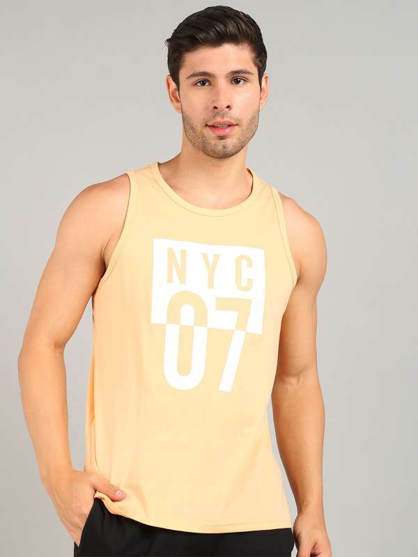 Yellow sleeveless shirt outlet