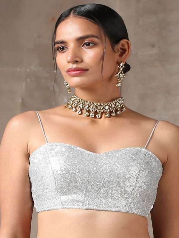 Sequin Silver Blouse Buy Sequin Silver Blouse online in India