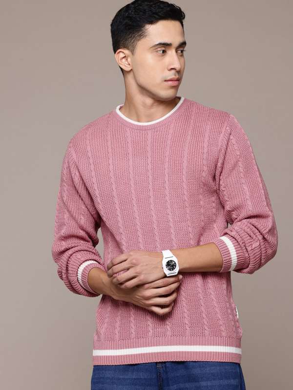 Men Pink Sweater Buy Men Pink Sweater online in India