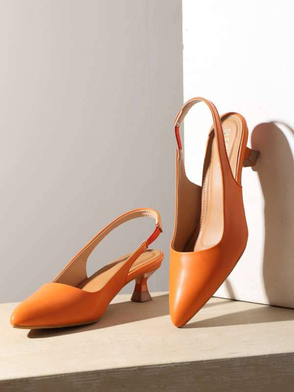 Orange pointed toe heels hotsell