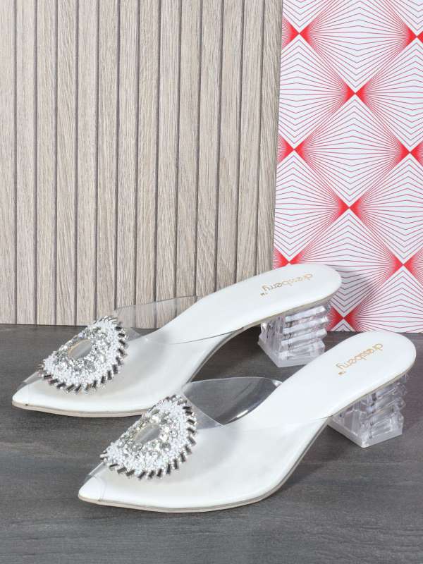 Peep toe heels white store