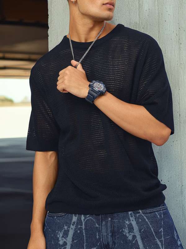 Mesh t shirt for men top