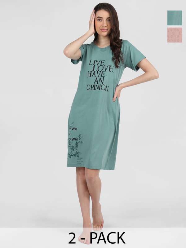 Knee length nighty online hot sale