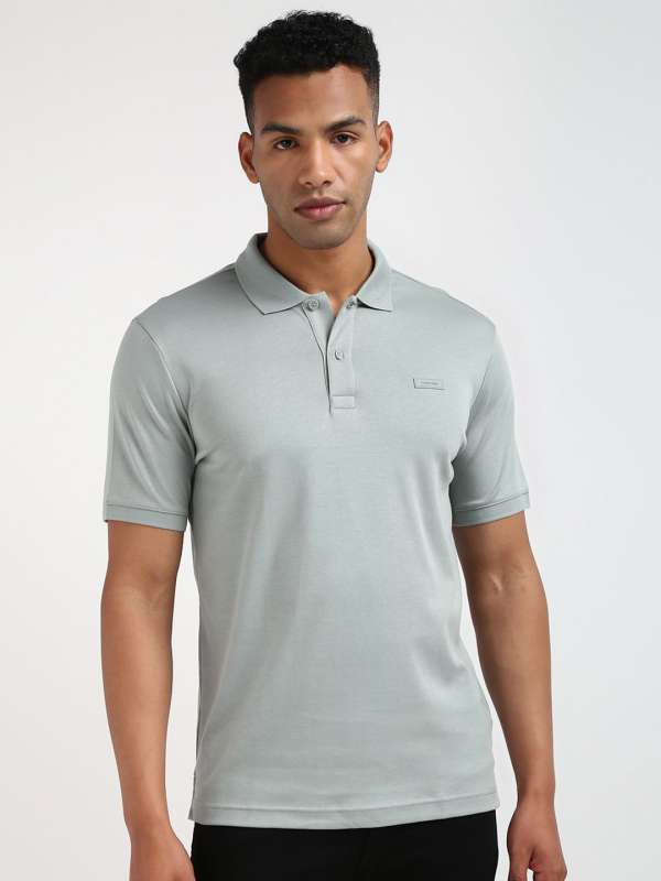 Calvin Klein Grey Solid Slim Fit Polo T Shirt 7055531.htm Buy Calvin Klein Grey Solid Slim Fit Polo T Shirt 7055531.htm online in India