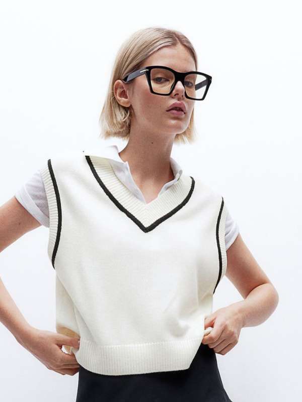 Ladies sweater without sleeves shop