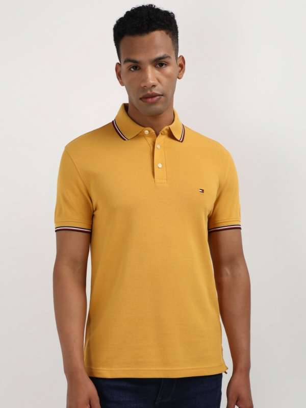 Tommy hilfiger yellow polo t shirt on sale