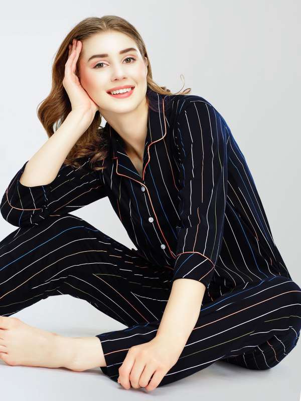 Stripe Women Night Suits Buy Stripe Women Night Suits online in India