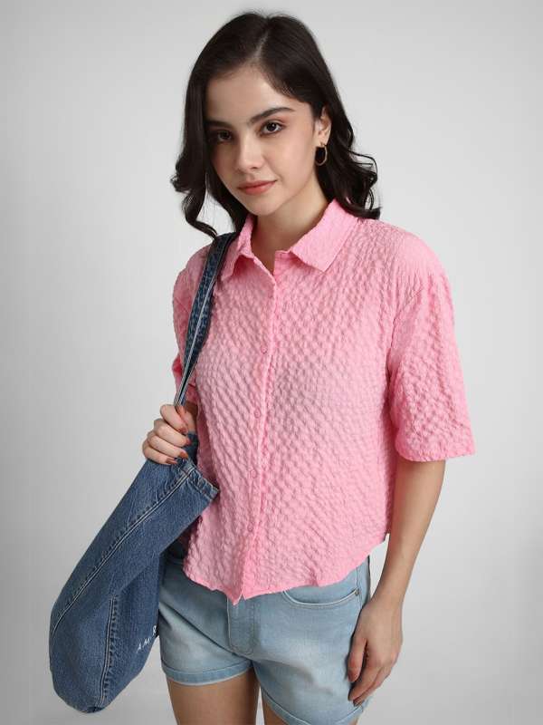 Forever 21 Women Pink Shirt Buy Forever 21 Women Pink Shirt online in India