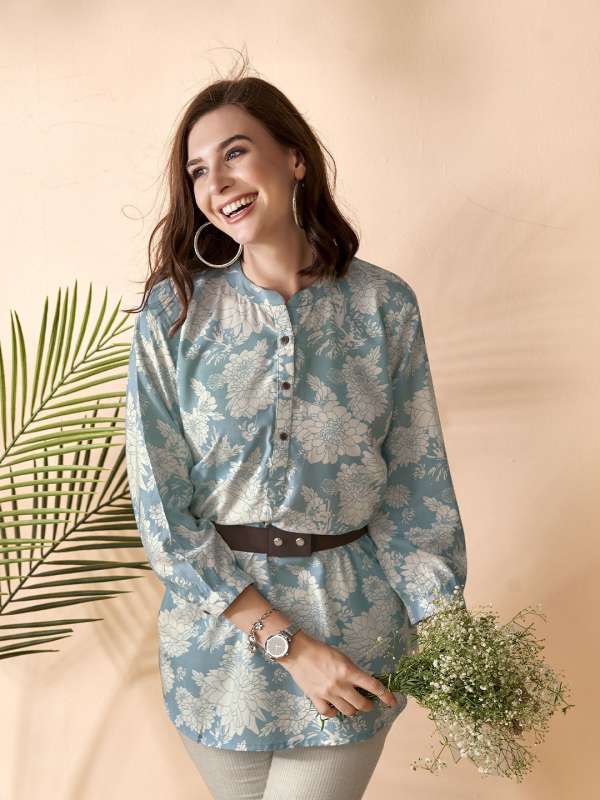Anouk Blue Floral Kurtis Buy Anouk Blue Floral Kurtis online in India
