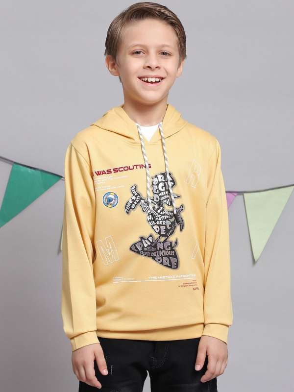 Yellow hoodie for boys best sale