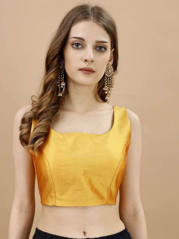 Sleeveless yellow blouse clearance