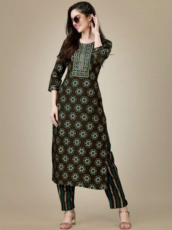 Women Coffee Brown Churidar Kurtas Buy Women Coffee Brown Churidar Kurtas online in India