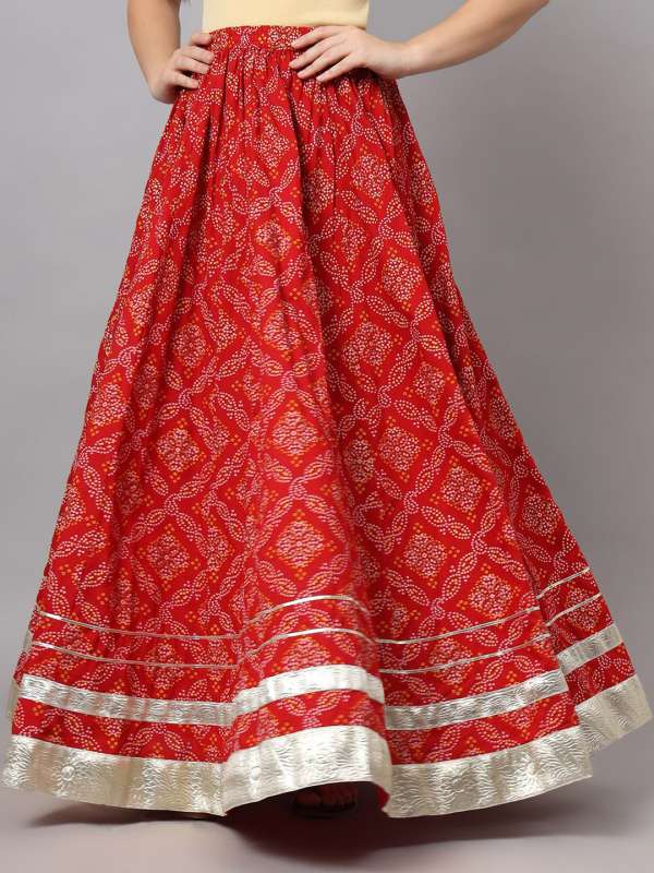 Red Ethnic Skirt Buy Red Ethnic Skirt online in India