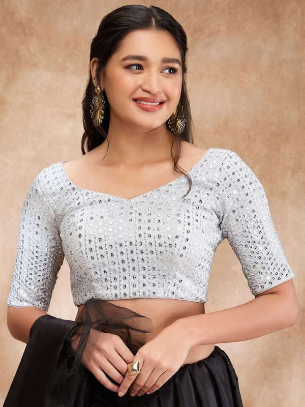 Silver sequin blouse best sale