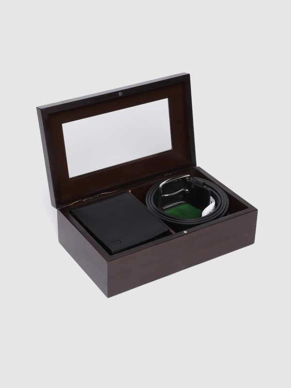 Woodland belts and wallets top