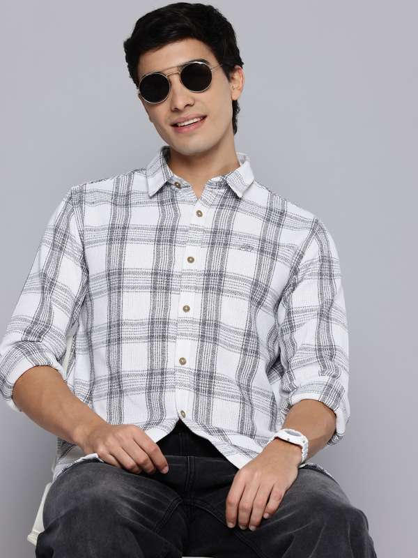 White Check Shirts Buy Coolest Collection of White Check Shirts Online at Myntra