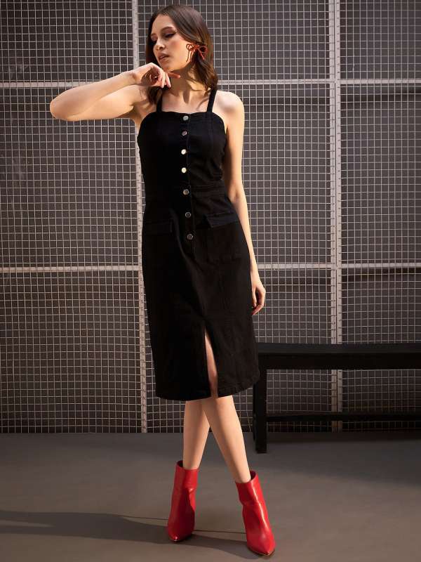 Denim one piece myntra new arrivals
