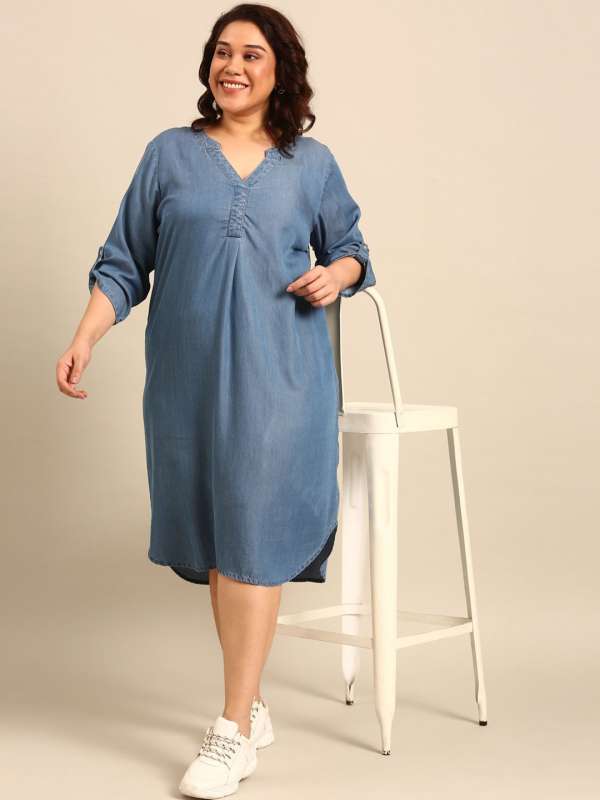 Plus size denim dresses for sale new arrivals