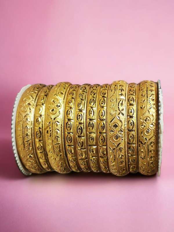 Bronze bangles with gold plated deals