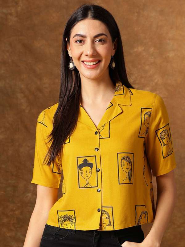 Mustard Printed Tops Buy Mustard Printed Tops online in India