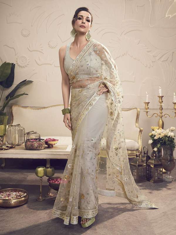 White Party Sarees Buy White Party Sarees online in India