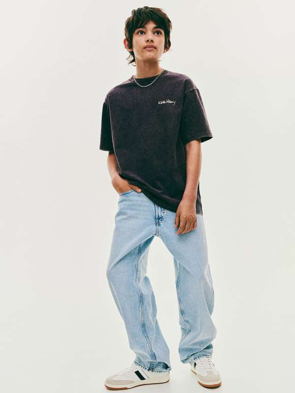 H and m mickey jeans top