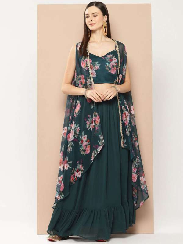 Skirt top with shrug party wear discount