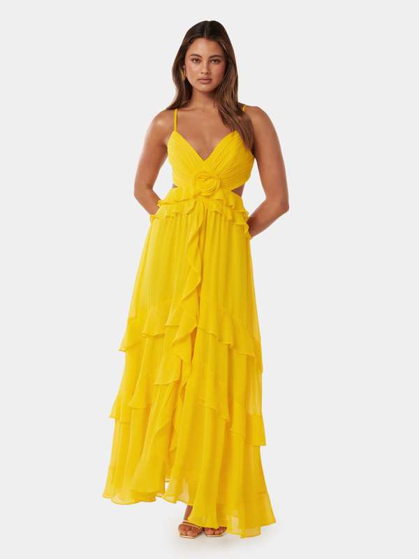 Forever new yellow dress best sale