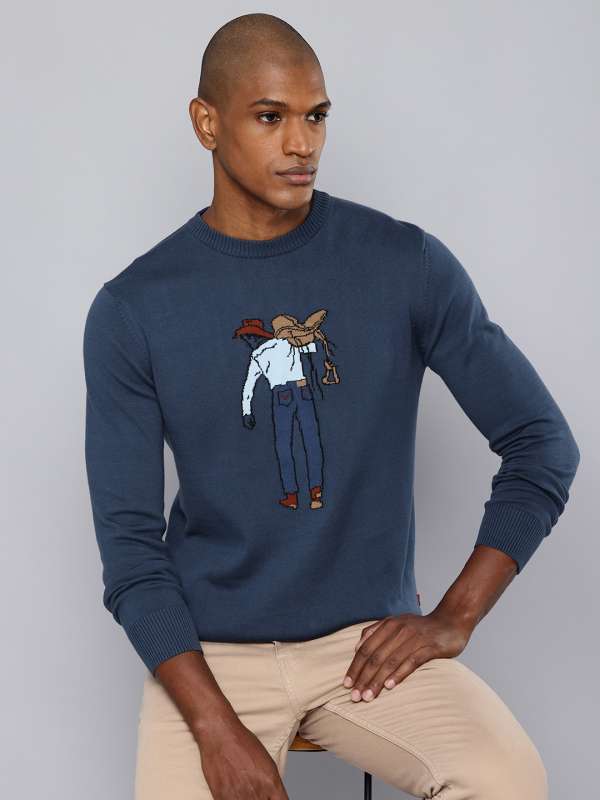 Navy Blue Men Sweaters Levis Buy Navy Blue Men Sweaters Levis online in India