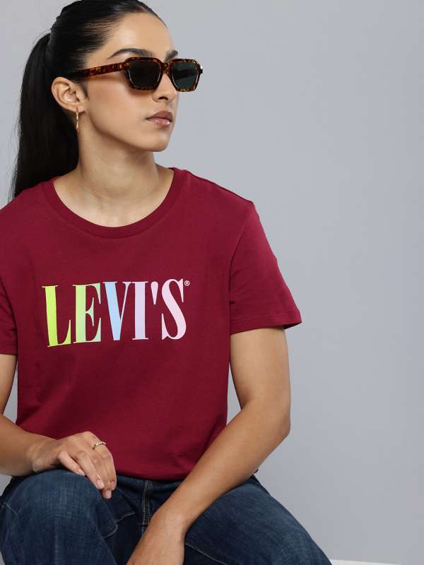 Levi's maroon t shirt sales