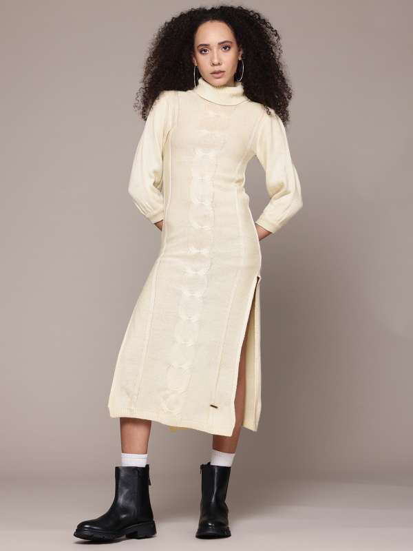 White knit sweater dress on sale