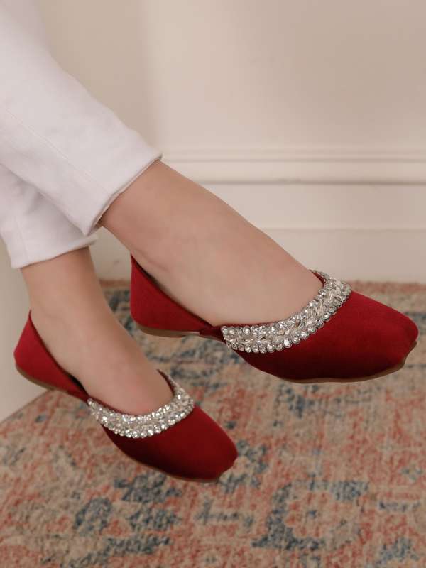 Maroon flat shoes top