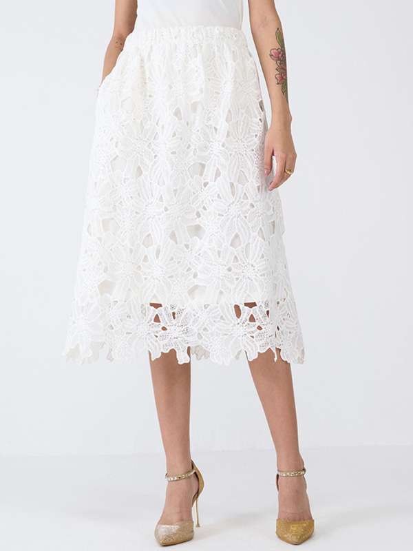 White Lace Skirts Buy White Lace Skirts online in India