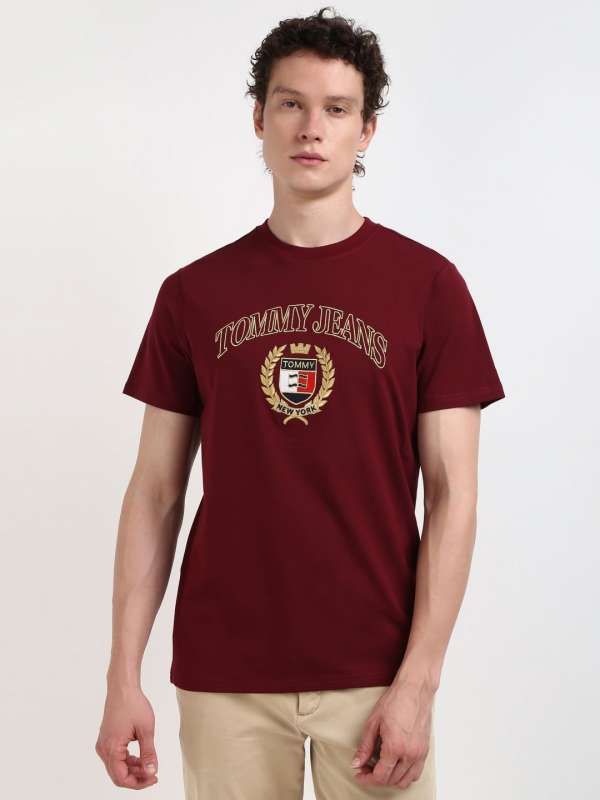 Tommy hilfiger maroon t shirt top