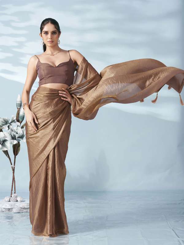 Myntra satin sarees cheap