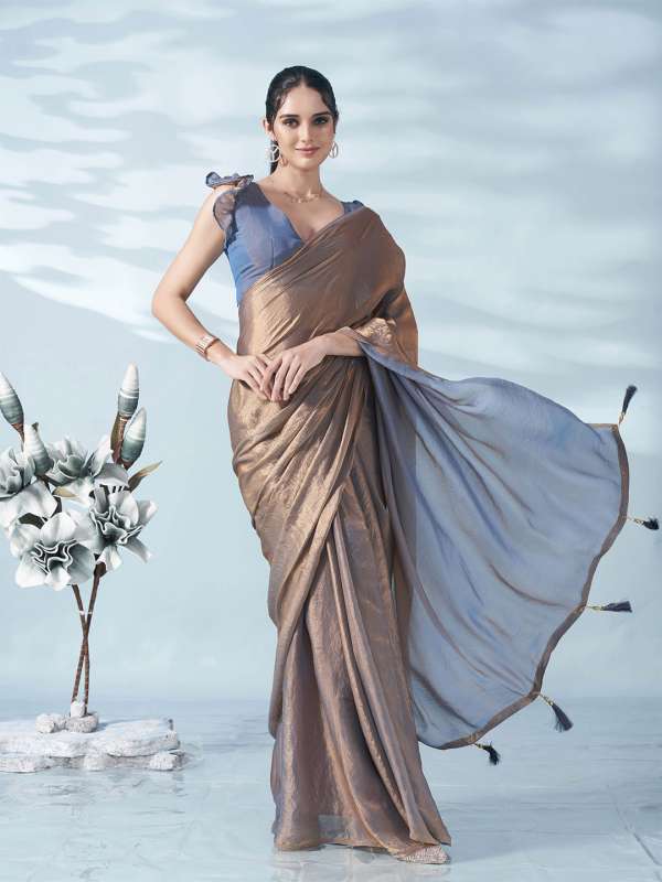 Party wear satin sarees clearance
