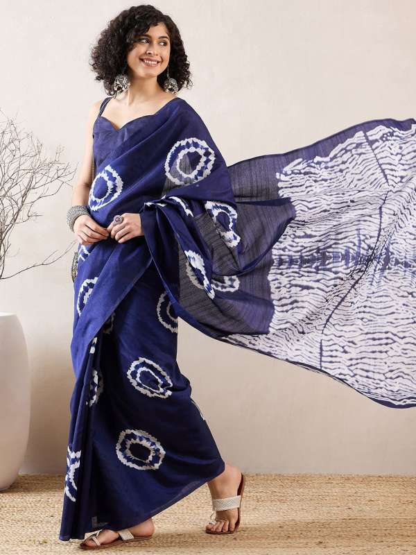 Buy Block Printed Sarees Online in India Myntra