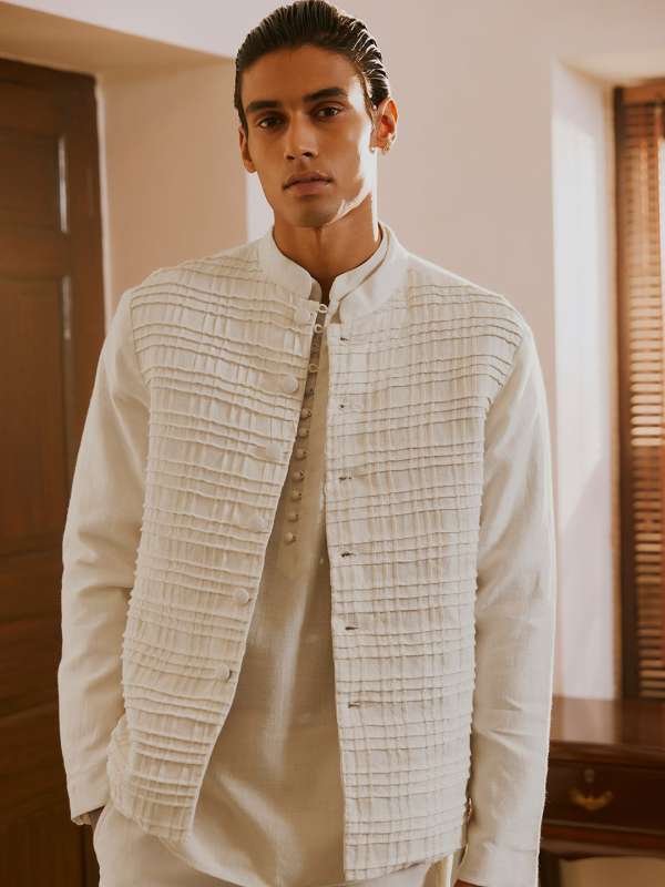 White Men Ethnic Wear Jackets Buy White Men Ethnic Wear Jackets online in India