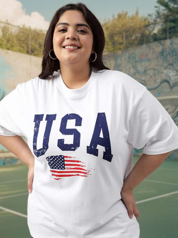 Plus size t shirts for womens india on sale