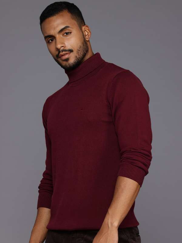Long neck sweater mens on sale