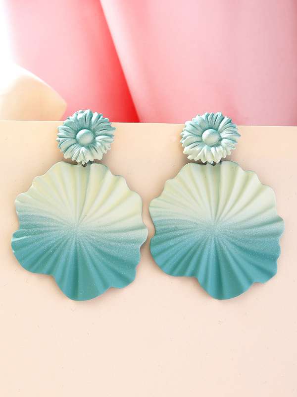 Teal drop earrings top