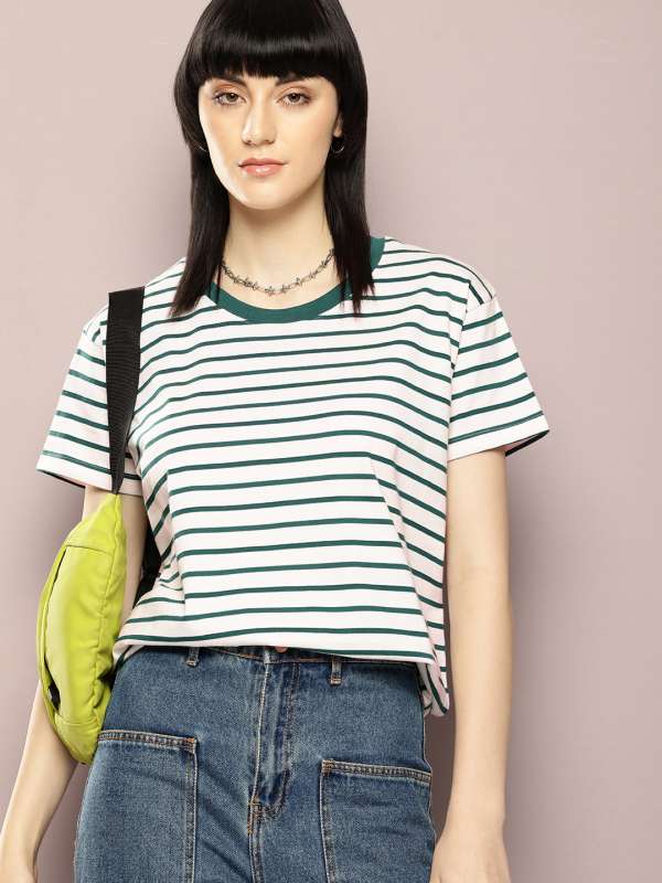 Striped t shirt women's india discount