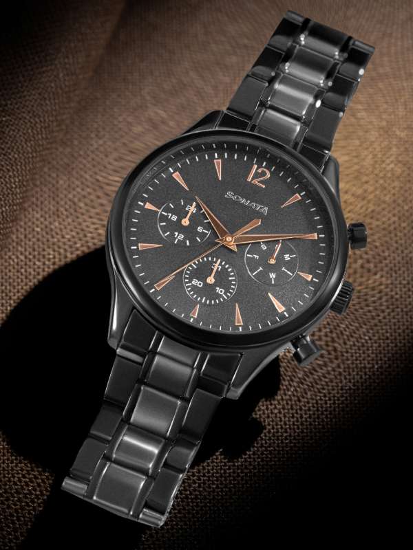 Sonata black chain watch price on sale