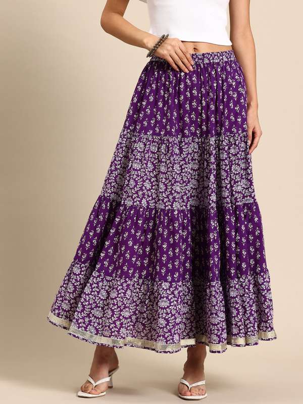 Women S Purple Skirts Ethnic Skirt Buy Women S Purple Skirts Ethnic Skirt online in India