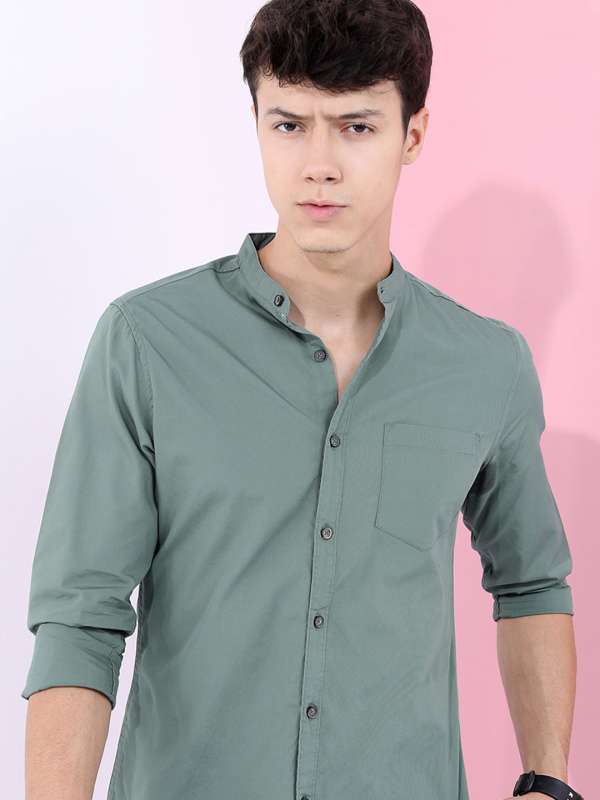 Men Mandarin Collar Shirt Buy Men Mandarin Collar Shirt online in India